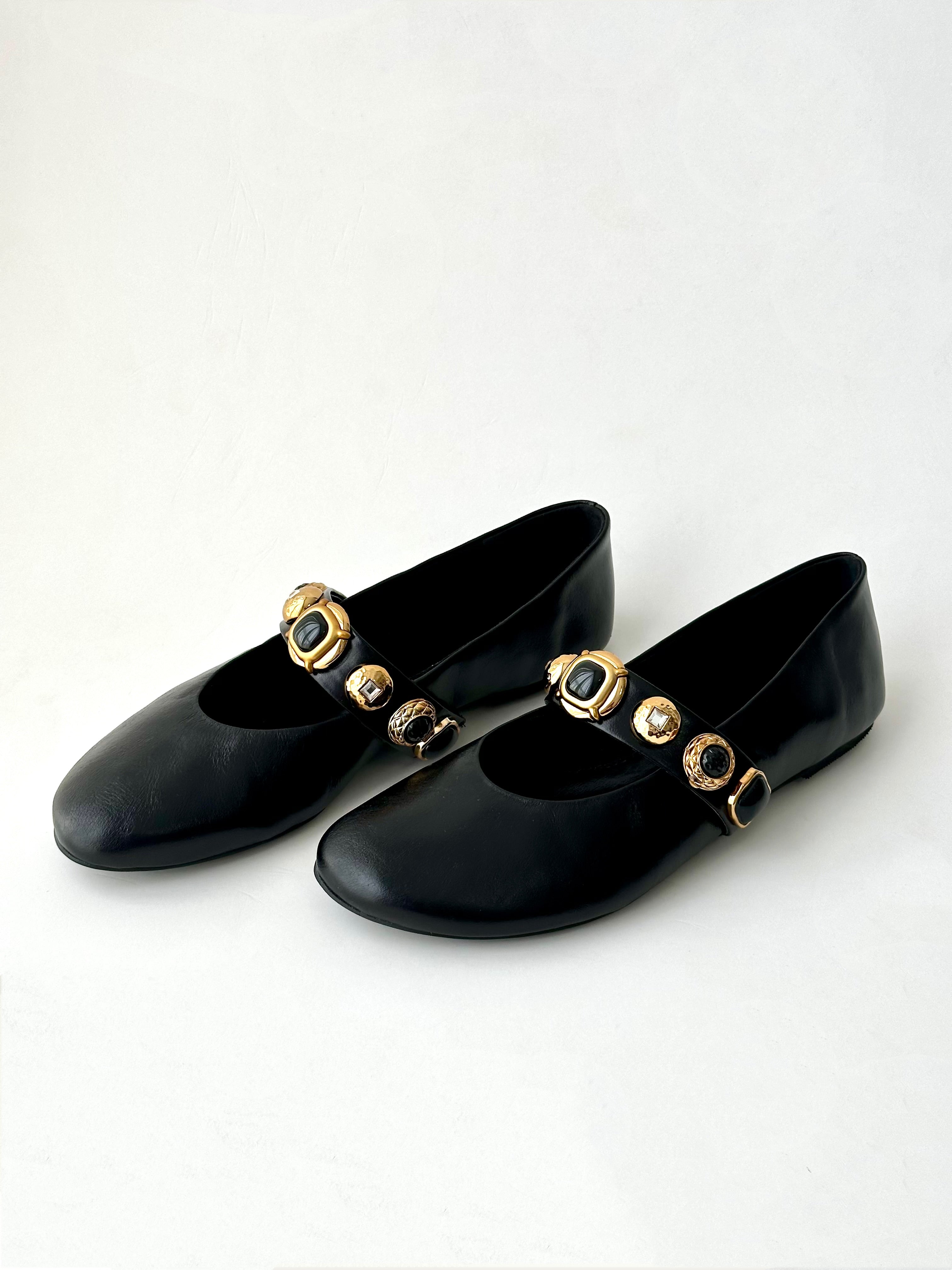 SAPATILHA GAIA COURO PRETO