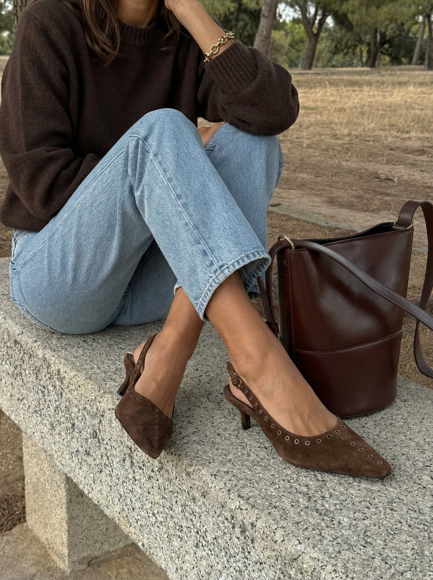 SLINGBACK NARA CAMURÇA CAFÉ