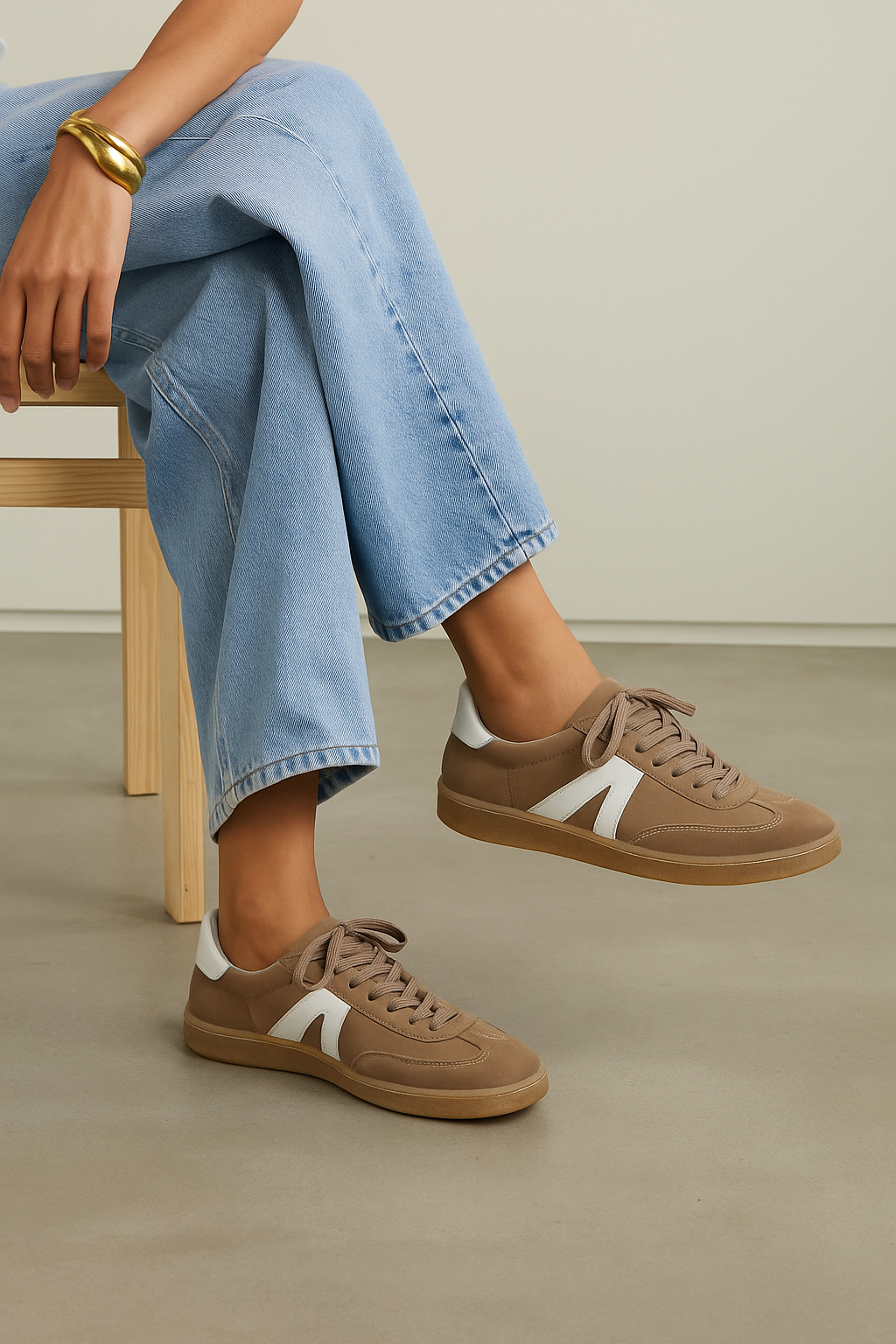 TÊNIS FEMININO CELINA - MARROM NOBUCK