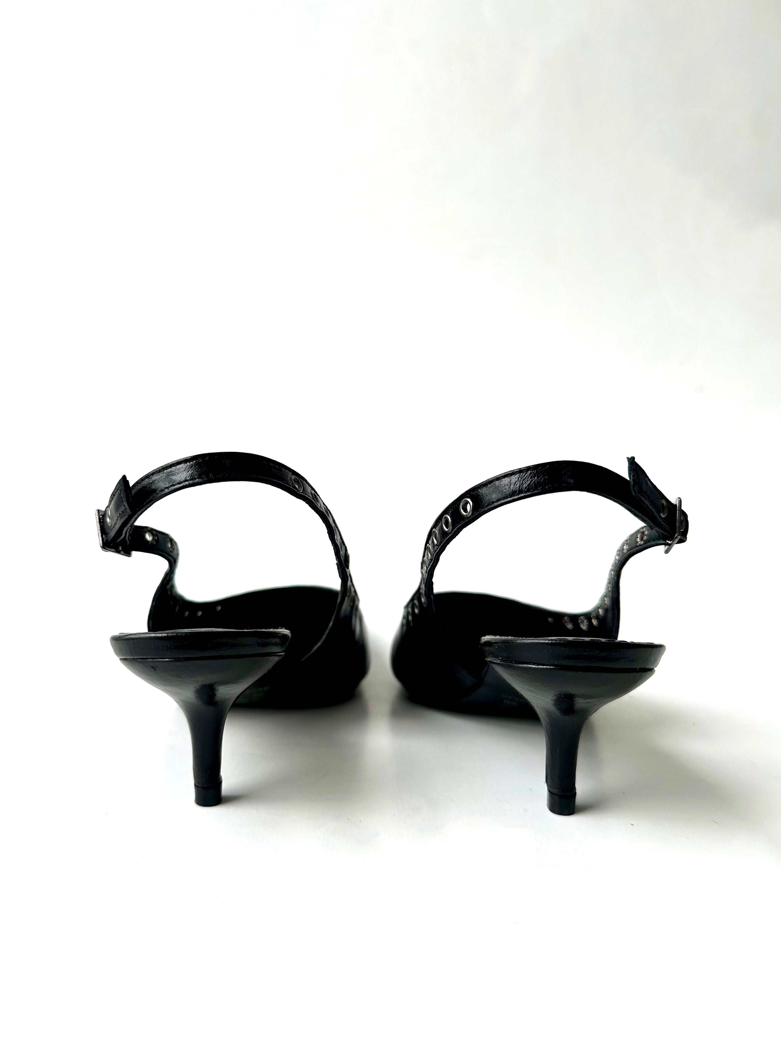 SLINGBACK NARA COURO PRETO